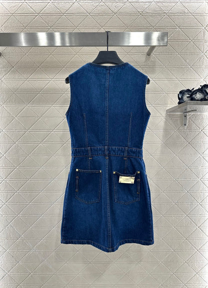 L 25 denim vest skirt