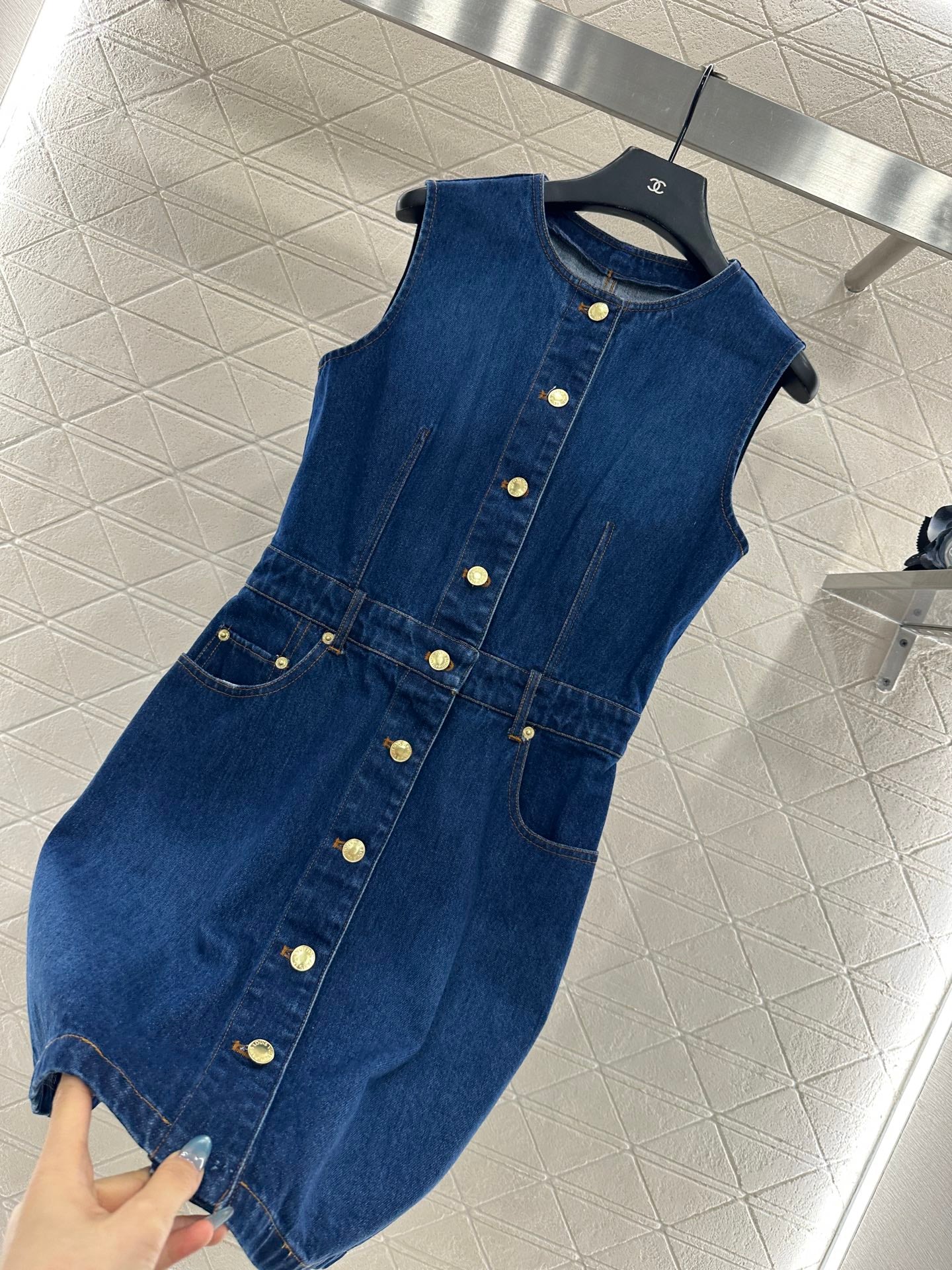 L 25 denim vest skirt