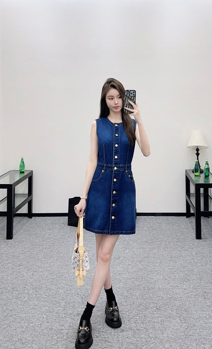 L 25 denim vest skirt