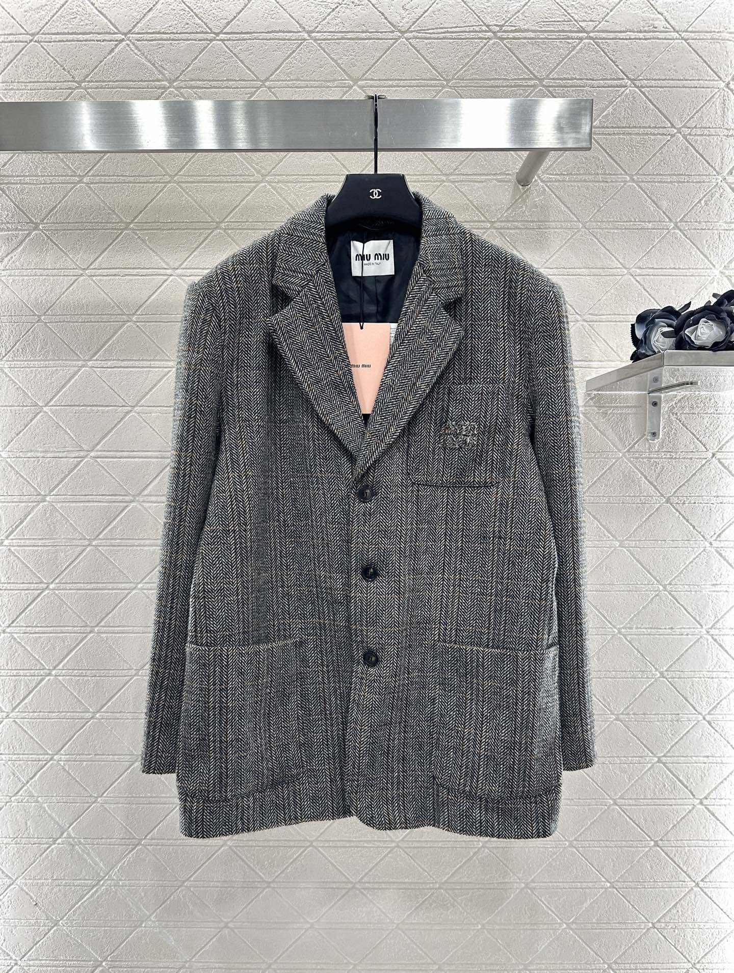 Mi 25 Check worsted wool blazer