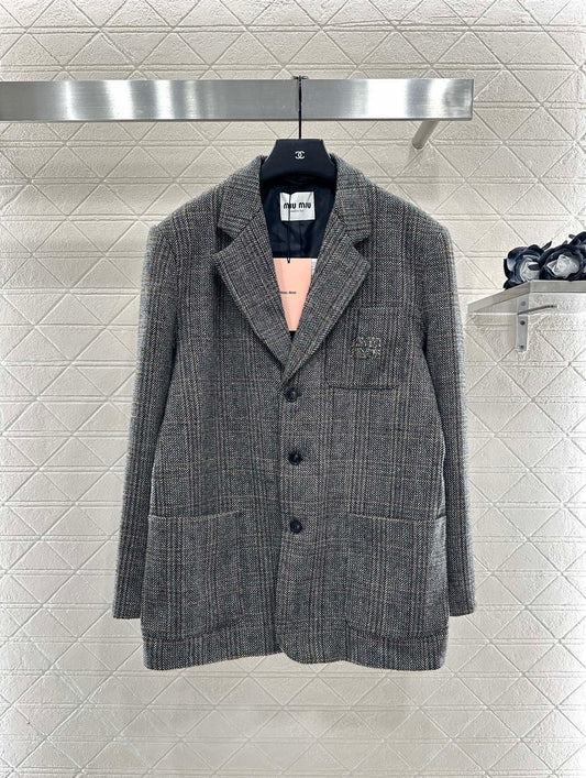 Mi 25 Check worsted wool blazer
