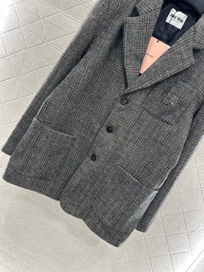 Mi 25 Check worsted wool blazer