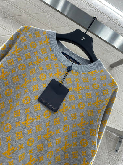 L 25 jacquard loose-knit wool top