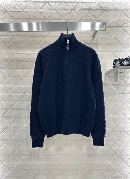 L 25 Turtleneck Zippered Knit Cashmere Wool Sweater