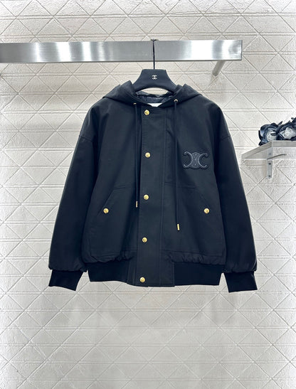 Ce 25 Hooded quilted drawstring jacket