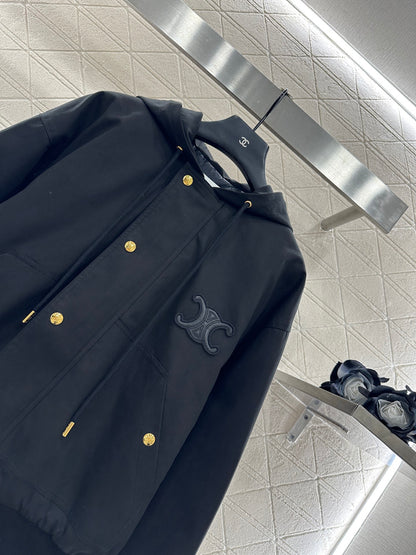 Ce 25 Hooded quilted drawstring jacket