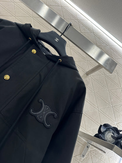 Ce 25 Hooded quilted drawstring jacket