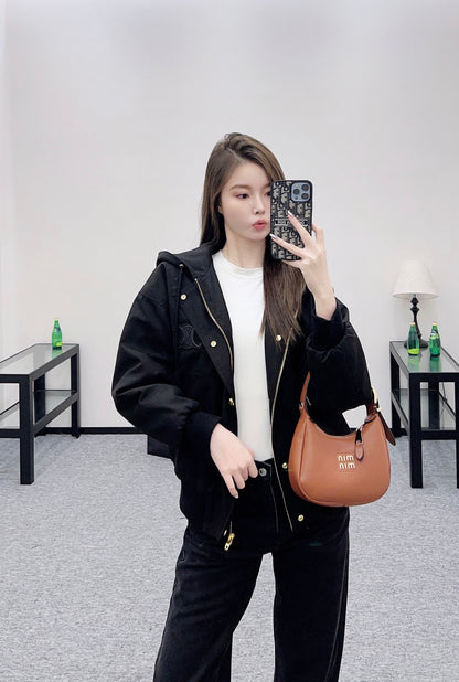 Ce 25 Hooded quilted drawstring jacket