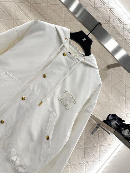 Ce 25 Hooded quilted drawstring jacket