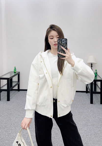 Ce 25 Hooded quilted drawstring jacket