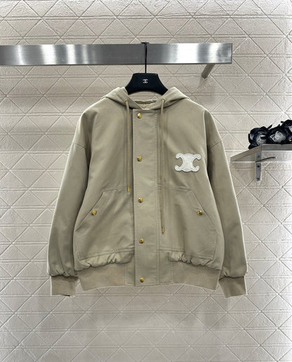 Ce 25 Hooded quilted drawstring jacket
