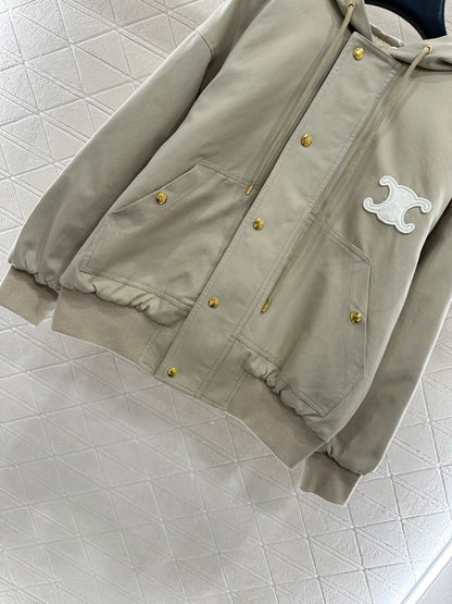 Ce 25 Hooded quilted drawstring jacket