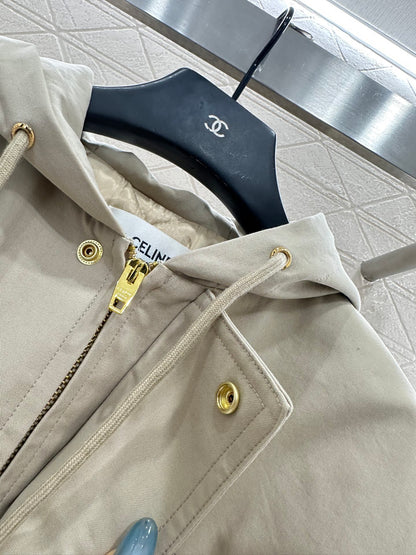 Ce 25 Hooded quilted drawstring jacket