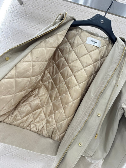 Ce 25 Hooded quilted drawstring jacket