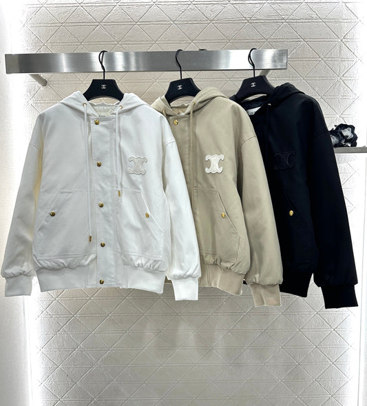 Ce 25 Hooded quilted drawstring jacket