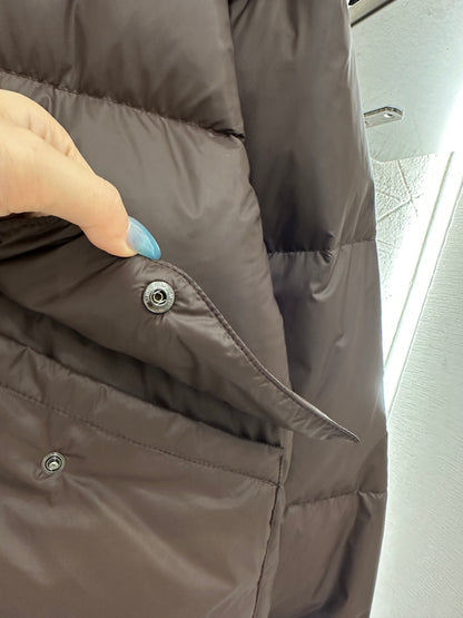 Mi 25 Leather collar patchwork down jacket