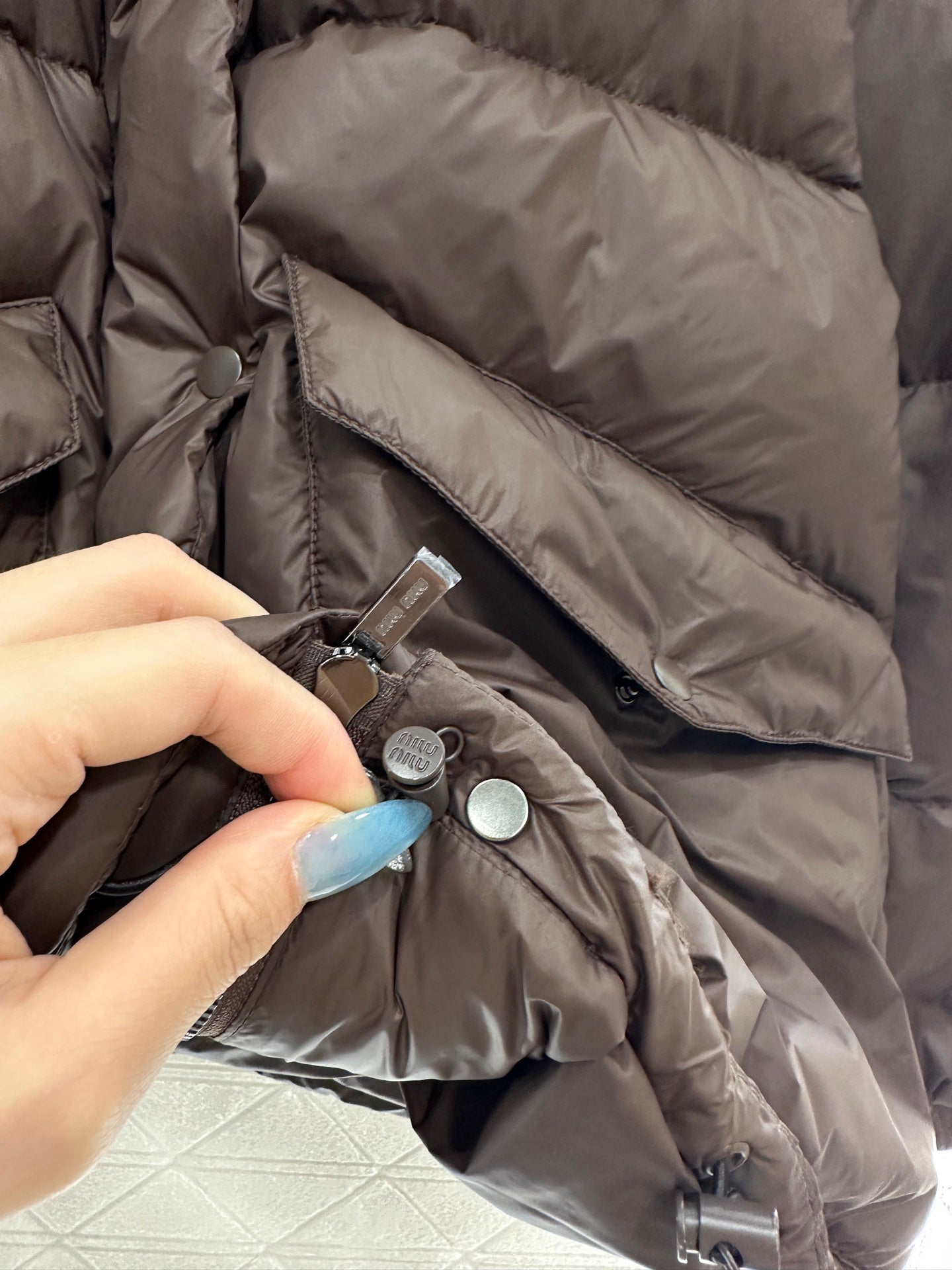 Mi 25 Leather collar patchwork down jacket