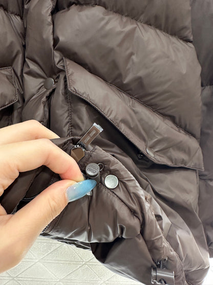 Mi 25 Leather collar patchwork down jacket
