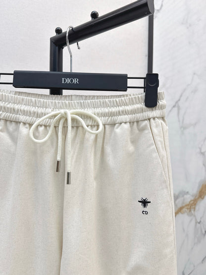 Di 25 Bee embroidered casual pants(BEIGI/BLACK)