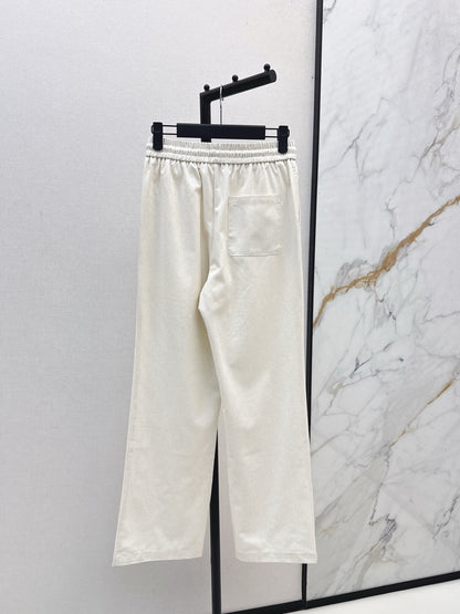 Di 25 Bee embroidered casual pants(BEIGI/BLACK)
