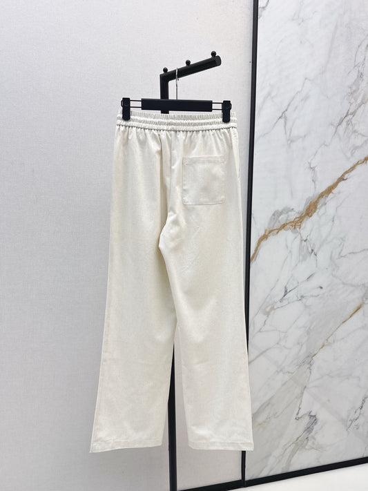 Di 25 Bee embroidered casual pants(BEIGI/BLACK)