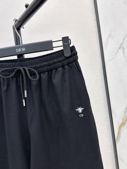Di 25 Bee embroidered casual pants(BEIGI/BLACK)