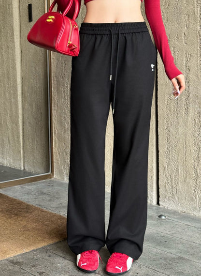 Di 25 Bee embroidered casual pants(BEIGI/BLACK)