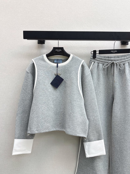 Pr 25 Round-neck sweatshirt with elastic waist and trousers set