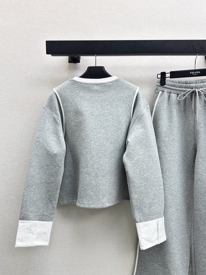 Pr 25 Round-neck sweatshirt with elastic waist and trousers set