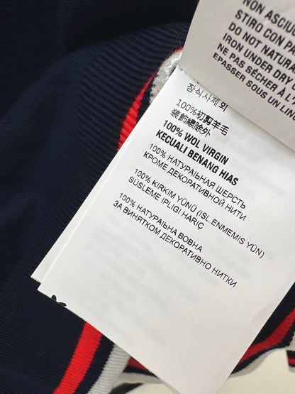 Mi 25 New classic logo lettering woven wool sweater(WHITE/NAVY)