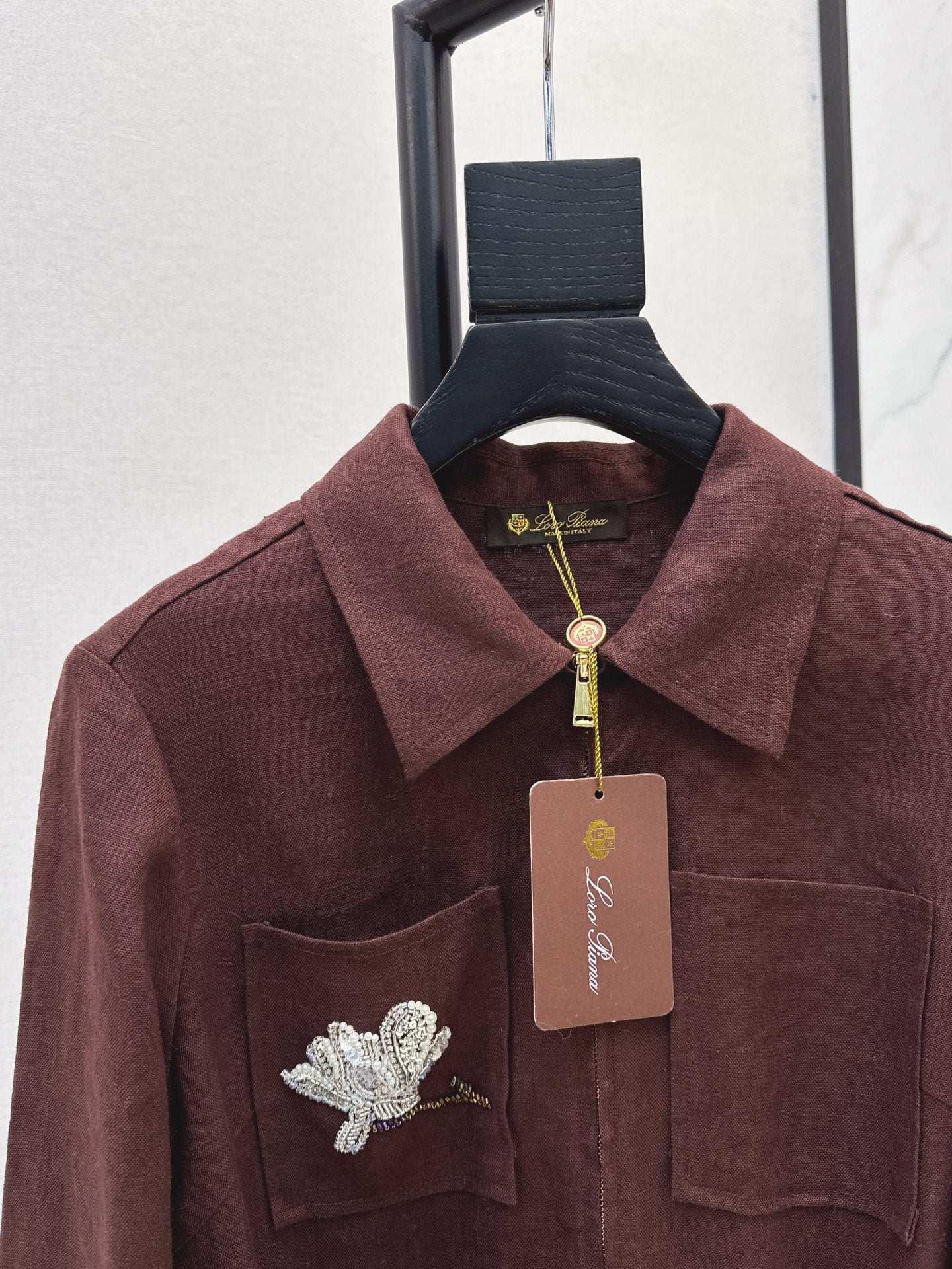 Lor 25 New 3D flower embroidered lapel dress