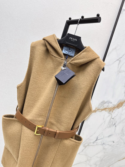 Pr 25 New Grey Girls Hooded Wool Vest