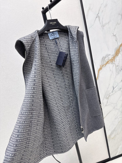 Pr 25 New Grey Girls Hooded Wool Vest