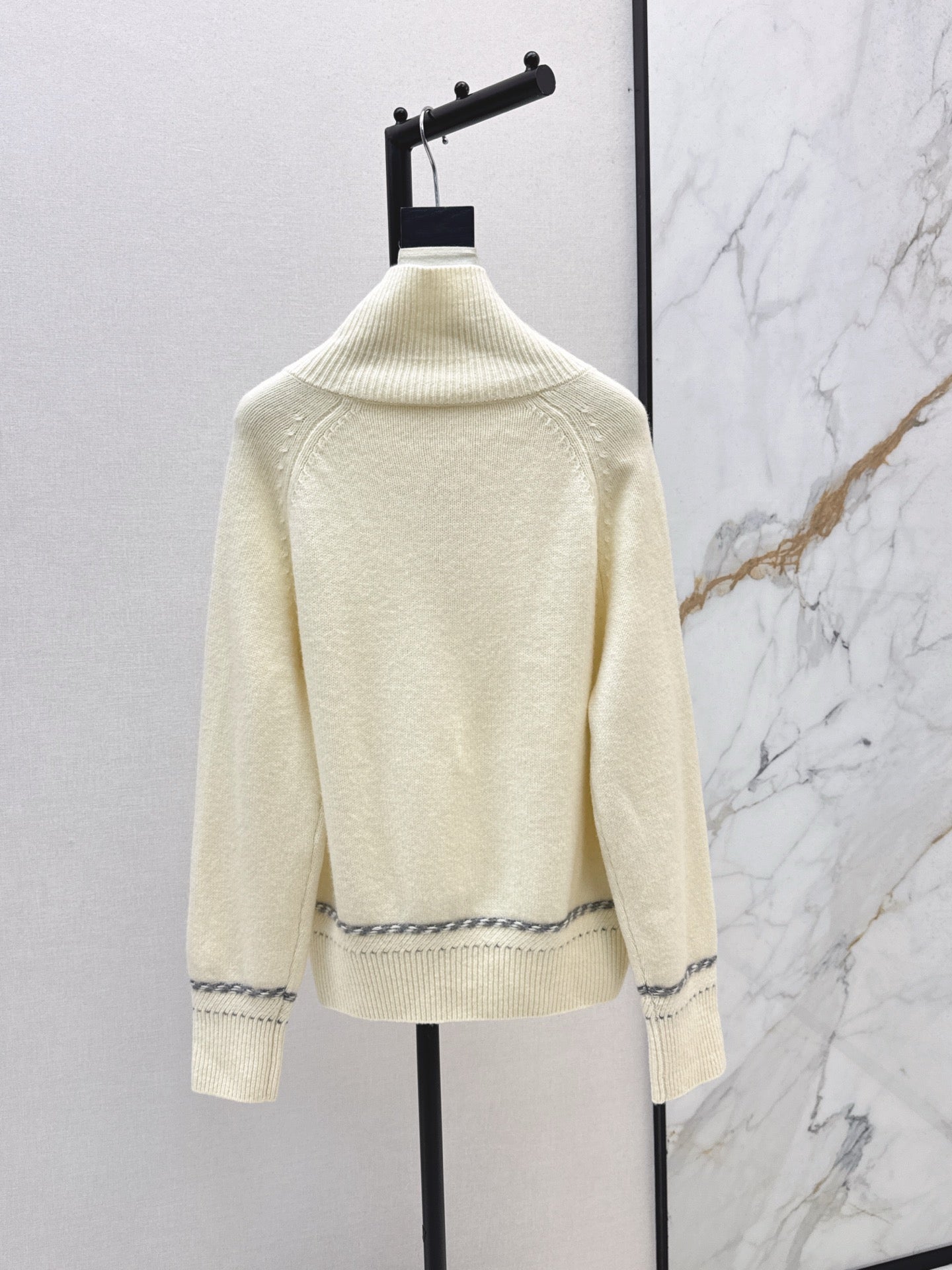 Lor 25 New style cable-knit half-open wool sweater（BEIGI/BORWN/GRAY）