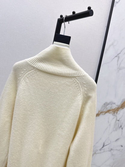 Lor 25 New style cable-knit half-open wool sweater（BEIGI/BORWN/GRAY）