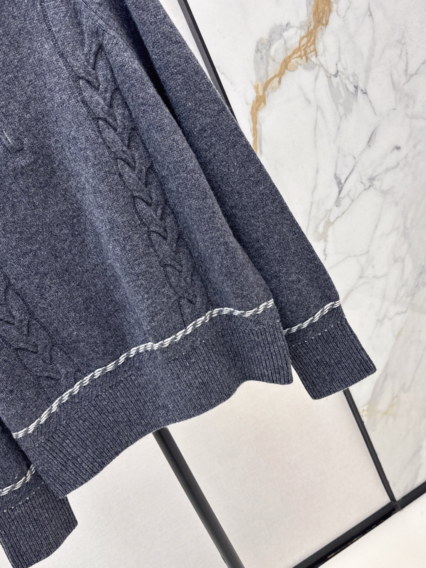 Lor 25 New style cable-knit half-open wool sweater（BEIGI/BORWN/GRAY）