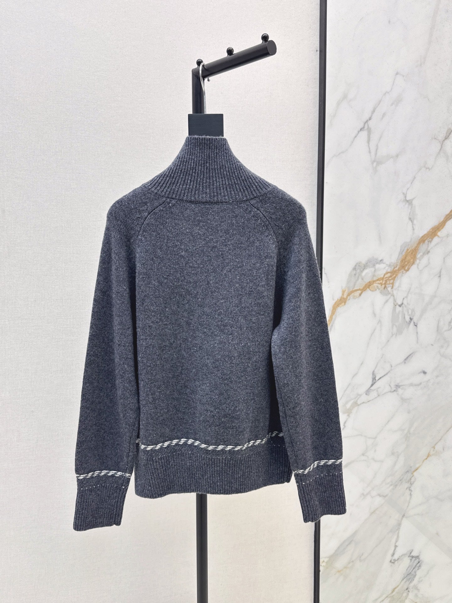 Lor 25 New style cable-knit half-open wool sweater（BEIGI/BORWN/GRAY）