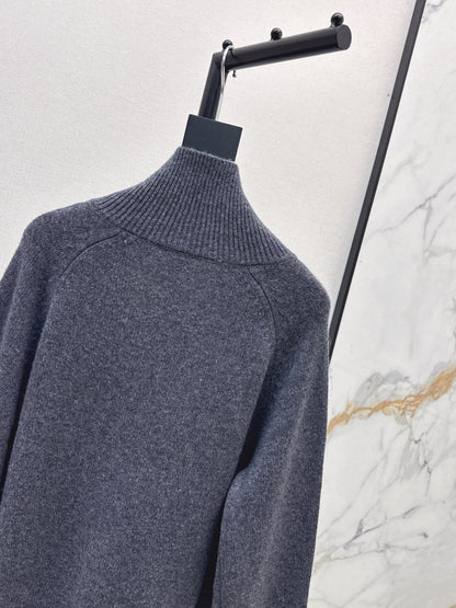 Lor 25 New style cable-knit half-open wool sweater（BEIGI/BORWN/GRAY）