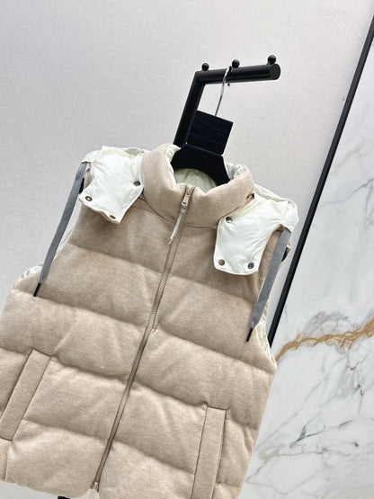 Bru 25 New Hooded Down Vest(BEIGI/GRAY)