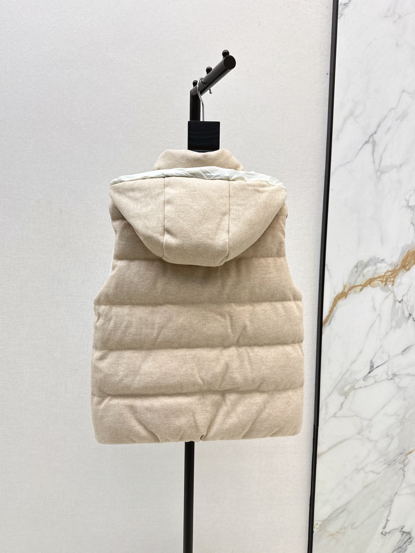 Bru 25 New Hooded Down Vest(BEIGI/GRAY)