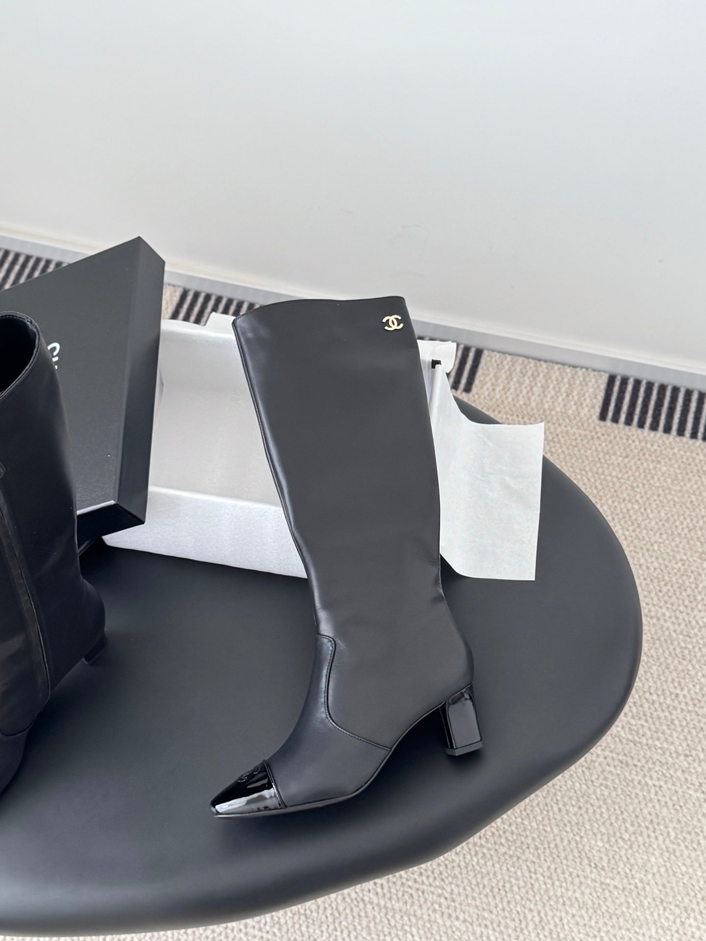 C 25K new high heel boots（WHITE/BLACK/KHAKI）