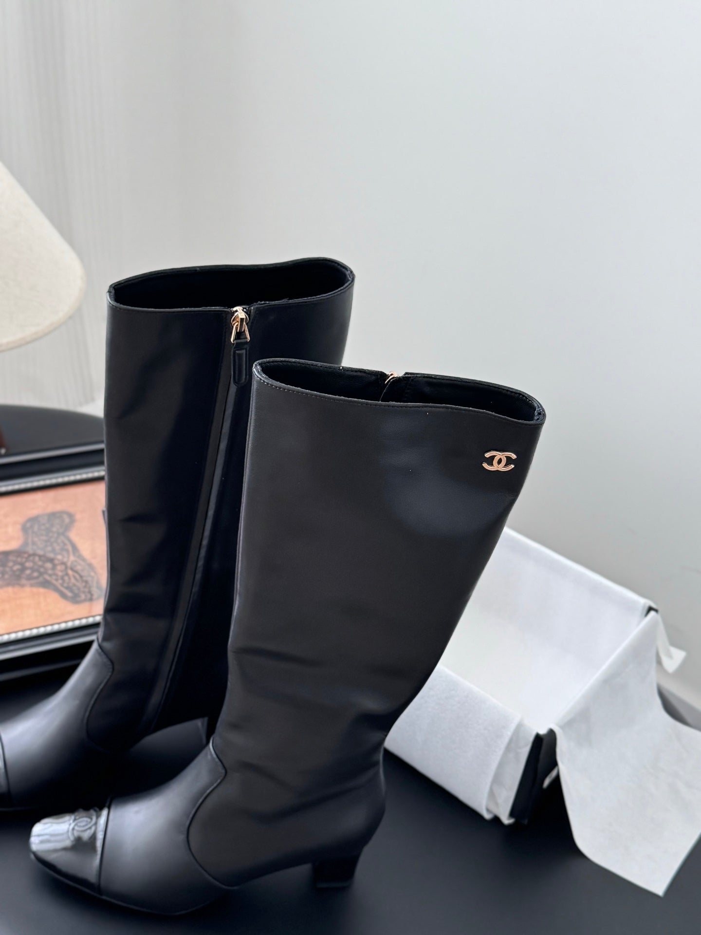 C 25K new high heel boots（WHITE/BLACK/KHAKI）