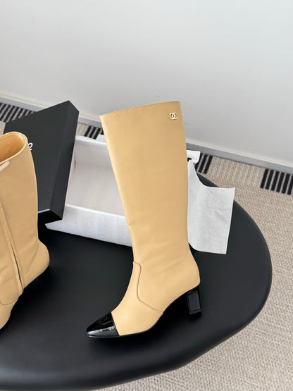 C 25K new high heel boots（WHITE/BLACK/KHAKI）