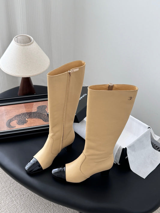C 25K new high heel boots（WHITE/BLACK/KHAKI）