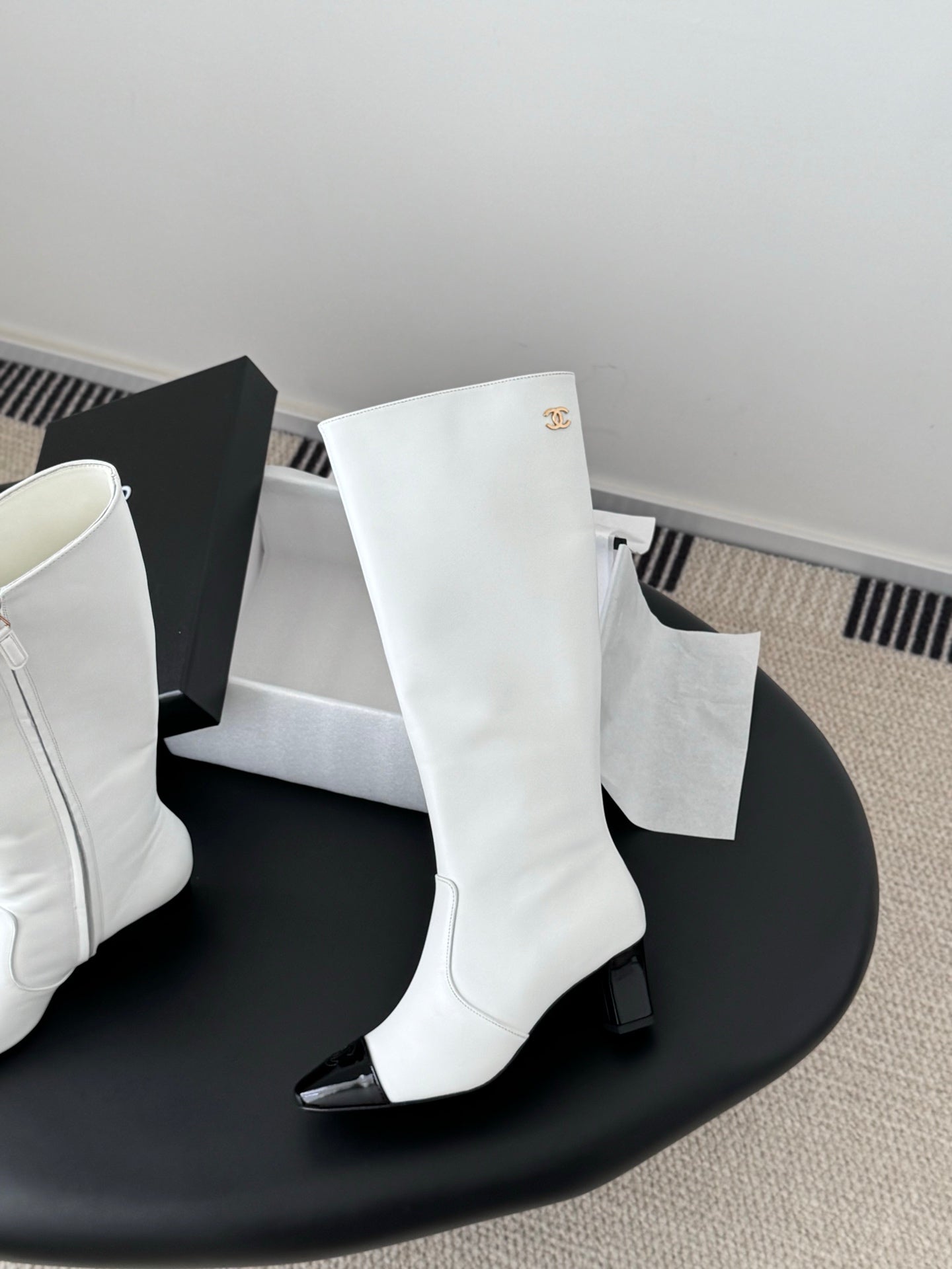C 25K new high heel boots（WHITE/BLACK/KHAKI）