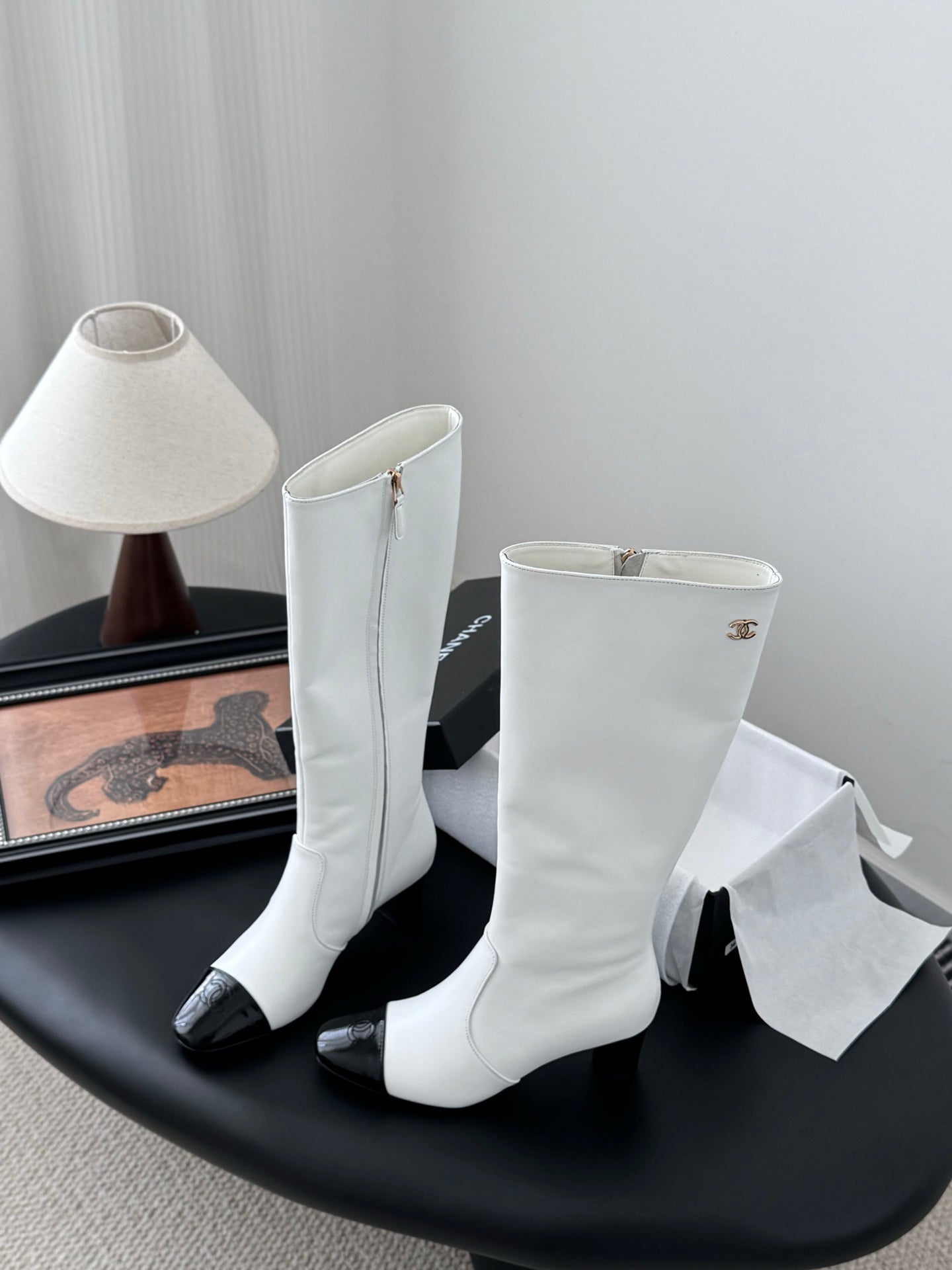 C 25K new high heel boots（WHITE/BLACK/KHAKI）