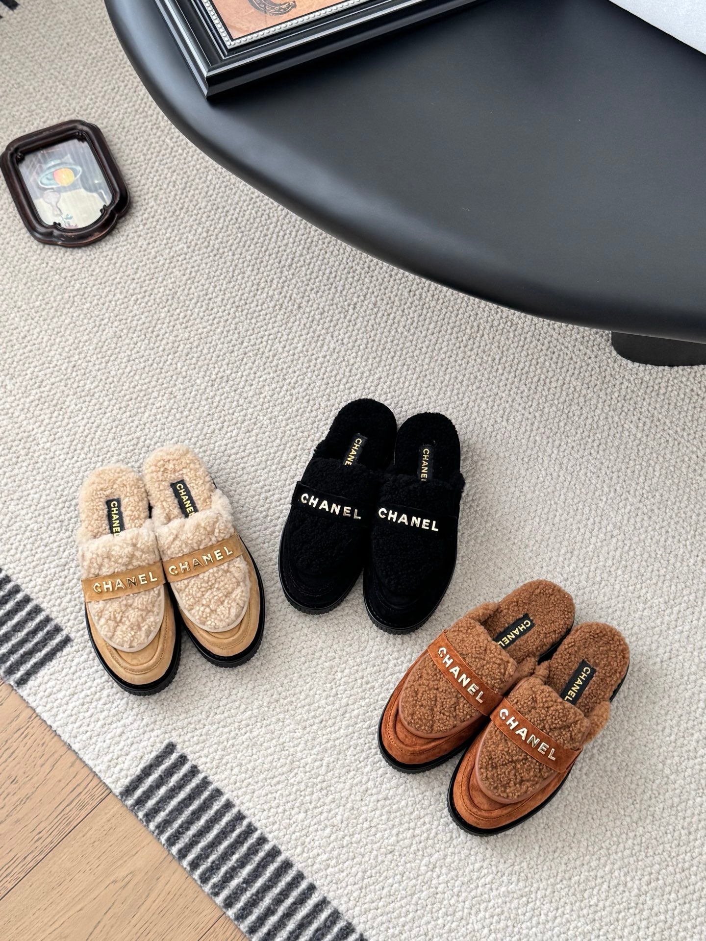 C 25K New furry half slippers（BROWN/BLACK/KHAKI）