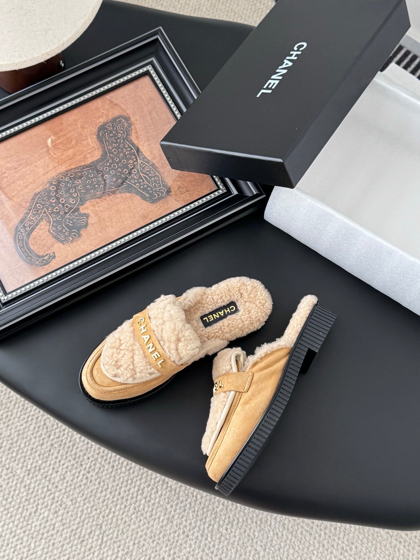 C 25K New furry half slippers（BROWN/BLACK/KHAKI）
