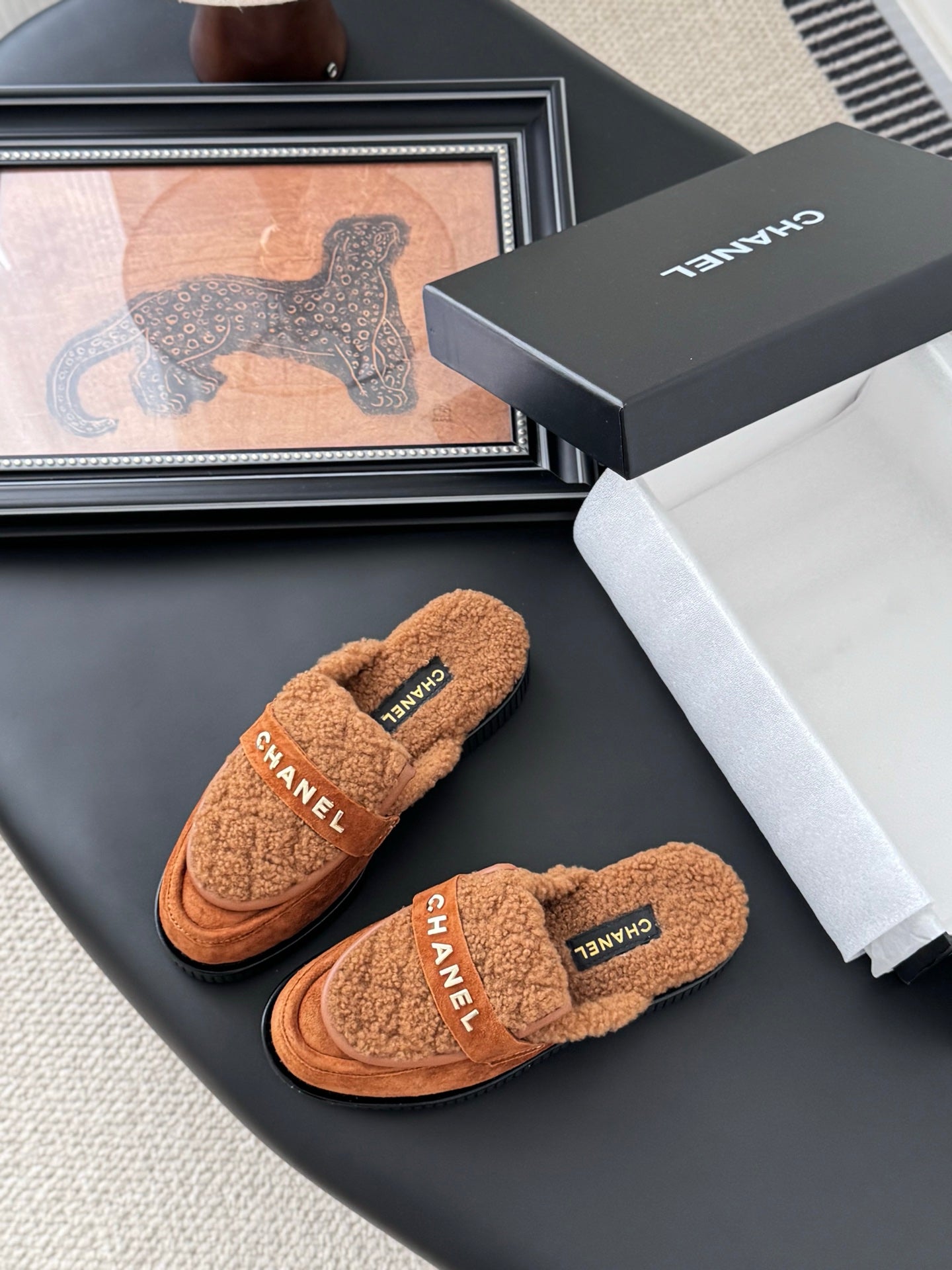 C 25K New furry half slippers（BROWN/BLACK/KHAKI）