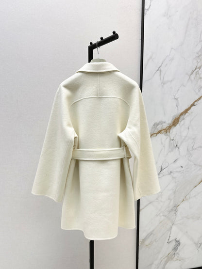 He 25 Sheepskin button wool cashmere coat(BEIGI/BLACK)